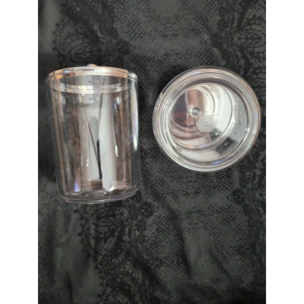 Acrylic Storage Jar W/ Lid Cotton Balls Q-Tips Makeup Bathroom New Classy Bath